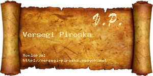 Versegi Piroska névjegykártya