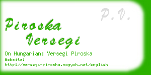 piroska versegi business card